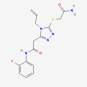 2-{5-[(2-amino-2-oxoethyl)sulfanyl]-4-(prop-2-en-1-yl)-4H-1,2,4-triazol-3-yl}-N-(2-fluorophenyl)acetamide