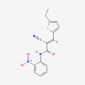 molecular formula C16H13N3O3S B4704006 2-cyano-3-(5-ethyl-2-thienyl)-N-(2-nitrophenyl)acrylamide 