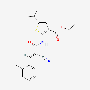 ethyl 2-{[2-cyano-3-(2-methylphenyl)acryloyl]amino}-5-isopropyl-3-thiophenecarboxylate