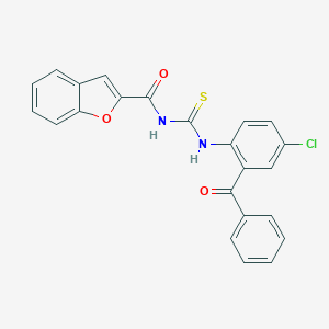 molecular formula C23H15ClN2O3S B470423 N-{[4-chloro-2-(phenylcarbonyl)phenyl]carbamothioyl}-1-benzofuran-2-carboxamide CAS No. 637304-13-3