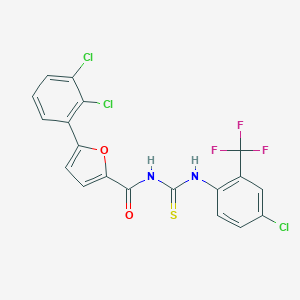 molecular formula C19H10Cl3F3N2O2S B470426 N-[[4-chloro-2-(trifluoromethyl)phenyl]carbamothioyl]-5-(2,3-dichlorophenyl)furan-2-carboxamide CAS No. 445418-93-9
