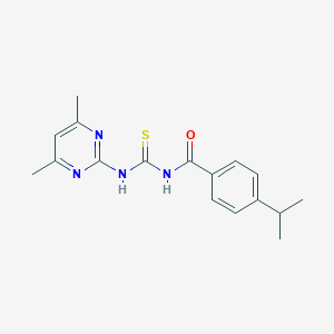 molecular formula C17H20N4OS B470427 N-[(4,6-dimethylpyrimidin-2-yl)carbamothioyl]-4-(propan-2-yl)benzamide CAS No. 445419-04-5