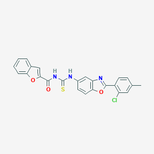 molecular formula C24H16ClN3O3S B470454 N-[[2-(2-chloro-4-methylphenyl)-1,3-benzoxazol-5-yl]carbamothioyl]-1-benzofuran-2-carboxamide CAS No. 445419-90-9