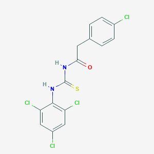 molecular formula C15H10Cl4N2OS B470464 N-[(4-chlorophenyl)acetyl]-N'-(2,4,6-trichlorophenyl)thiourea CAS No. 639056-27-2