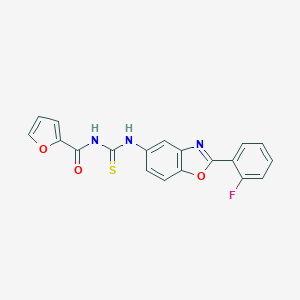 molecular formula C19H12FN3O3S B470482 N-[[2-(2-fluorophenyl)-1,3-benzoxazol-5-yl]carbamothioyl]furan-2-carboxamide CAS No. 445420-39-3
