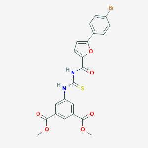 molecular formula C22H17BrN2O6S B470500 Dimethyl 5-[({[5-(4-bromophenyl)-2-furoyl]amino}carbothioyl)amino]isophthalate CAS No. 445420-58-6