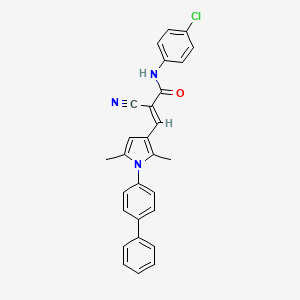 (E)-N-(4-chlorophenyl)-2-cyano-3-[2,5-dimethyl-1-(4-phenylphenyl)pyrrol-3-yl]prop-2-enamide