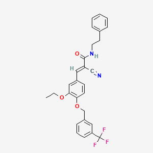 2-cyano-3-(3-ethoxy-4-{[3-(trifluoromethyl)benzyl]oxy}phenyl)-N-(2-phenylethyl)acrylamide