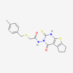 N-(2-mercapto-4-oxo-6,7-dihydro-4H-cyclopenta[4,5]thieno[2,3-d]pyrimidin-3(5H)-yl)-2-[(4-methylbenzyl)thio]acetamide