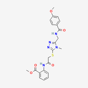 methyl 2-[({[5-({[(4-methoxyphenyl)carbonyl]amino}methyl)-4-methyl-4H-1,2,4-triazol-3-yl]sulfanyl}acetyl)amino]benzoate