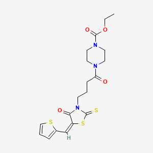 ethyl 4-{4-[4-oxo-5-(2-thienylmethylene)-2-thioxo-1,3-thiazolidin-3-yl]butanoyl}-1-piperazinecarboxylate