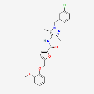 N-[1-(3-chlorobenzyl)-3,5-dimethyl-1H-pyrazol-4-yl]-5-[(2-methoxyphenoxy)methyl]-2-furamide