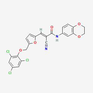 2-cyano-N-(2,3-dihydro-1,4-benzodioxin-6-yl)-3-{5-[(2,4,6-trichlorophenoxy)methyl]-2-furyl}acrylamide