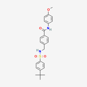 molecular formula C25H28N2O4S B4705351 4-[[(4-tert-butylphenyl)sulfonylamino]methyl]-N-(4-methoxyphenyl)benzamide 