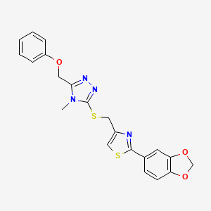 [5-({[2-(1,3-BENZODIOXOL-5-YL)-1,3-THIAZOL-4-YL]METHYL}SULFANYL)-4-METHYL-4H-1,2,4-TRIAZOL-3-YL]METHYL PHENYL ETHER