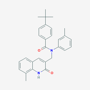 4-tert-butyl-N-[(2-hydroxy-8-methyl-3-quinolinyl)methyl]-N-(3-methylphenyl)benzamide
