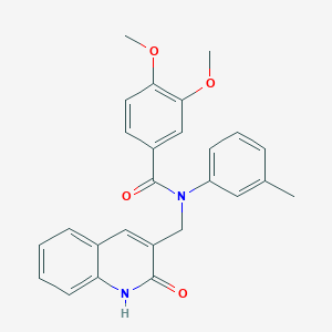N-[(2-hydroxyquinolin-3-yl)methyl]-3,4-dimethoxy-N-(3-methylphenyl)benzamide