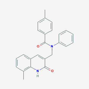 molecular formula C25H22N2O2 B470572 N-[(2-hydroxy-8-methyl-3-quinolinyl)methyl]-4-methyl-N-phenylbenzamide CAS No. 500272-67-3