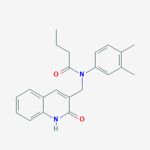 N-(3,4-dimethylphenyl)-N-[(2-hydroxyquinolin-3-yl)methyl]butanamide