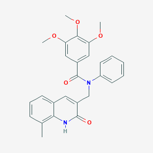 molecular formula C27H26N2O5 B470575 N-[(2-hydroxy-8-methylquinolin-3-yl)methyl]-3,4,5-trimethoxy-N-phenylbenzamide CAS No. 489466-18-4