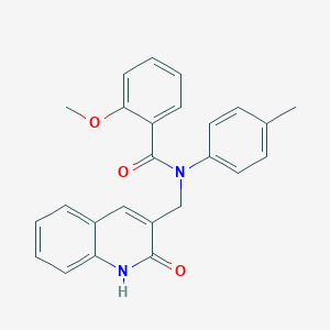 molecular formula C25H22N2O3 B470576 2-methoxy-N-(4-methylphenyl)-N-[(2-oxo-1,2-dihydroquinolin-3-yl)methyl]benzamide CAS No. 488860-19-1