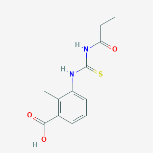 2-Methyl-3-[(propanoylcarbamothioyl)amino]benzoic acid
