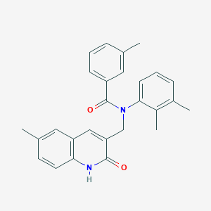 molecular formula C27H26N2O2 B470580 N-(2,3-dimethylphenyl)-N-((2-hydroxy-6-methylquinolin-3-yl)methyl)-3-methylbenzamide CAS No. 665014-12-0