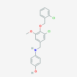molecular formula C21H19Cl2NO3 B470636 4-({3-Chloro-4-[(2-chlorobenzyl)oxy]-5-methoxybenzyl}amino)phenol CAS No. 665014-95-9