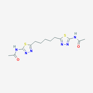 N-[5-[5-(5-acetamido-1,3,4-thiadiazol-2-yl)pentyl]-1,3,4-thiadiazol-2-yl]acetamide