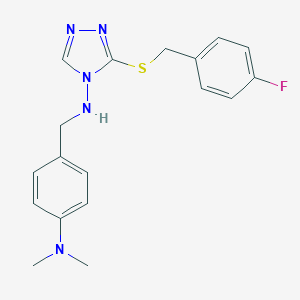 molecular formula C18H20FN5S B470764 N-[4-(dimethylamino)benzyl]-3-[(4-fluorobenzyl)sulfanyl]-4H-1,2,4-triazol-4-amine CAS No. 723751-56-2