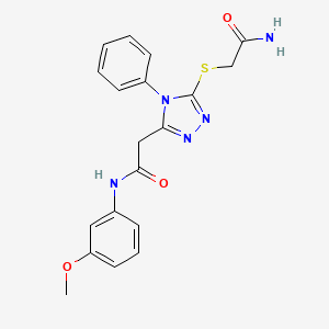 2-{5-[(2-amino-2-oxoethyl)thio]-4-phenyl-4H-1,2,4-triazol-3-yl}-N-(3-methoxyphenyl)acetamide