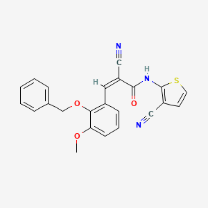 3-[2-(benzyloxy)-3-methoxyphenyl]-2-cyano-N-(3-cyano-2-thienyl)acrylamide