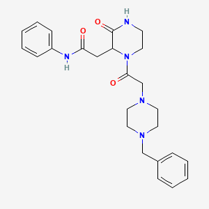 2-{1-[(4-benzyl-1-piperazinyl)acetyl]-3-oxo-2-piperazinyl}-N-phenylacetamide