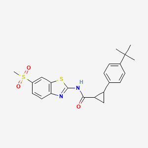 2-(4-tert-butylphenyl)-N-[6-(methylsulfonyl)-1,3-benzothiazol-2-yl]cyclopropanecarboxamide