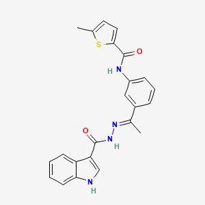 N-{3-[N-(1H-indol-3-ylcarbonyl)ethanehydrazonoyl]phenyl}-5-methyl-2-thiophenecarboxamide