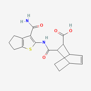 3-({[3-(aminocarbonyl)-5,6-dihydro-4H-cyclopenta[b]thien-2-yl]amino}carbonyl)bicyclo[2.2.2]oct-5-ene-2-carboxylic acid