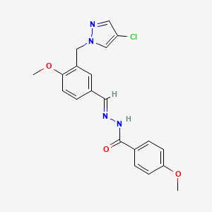 N'-{3-[(4-chloro-1H-pyrazol-1-yl)methyl]-4-methoxybenzylidene}-4-methoxybenzohydrazide