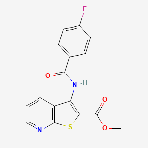 molecular formula C16H11FN2O3S B4708226 METHYL 3-(4-FLUOROBENZAMIDO)THIENO[2,3-B]PYRIDINE-2-CARBOXYLATE 