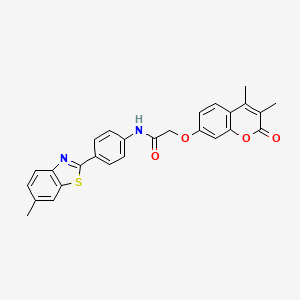 2-[(3,4-dimethyl-2-oxo-2H-chromen-7-yl)oxy]-N-[4-(6-methyl-1,3-benzothiazol-2-yl)phenyl]acetamide