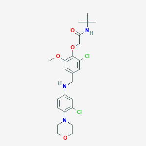 molecular formula C24H31Cl2N3O4 B470826 N-tert-butyl-2-[2-chloro-4-[(3-chloro-4-morpholin-4-ylanilino)methyl]-6-methoxyphenoxy]acetamide CAS No. 723751-85-7