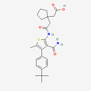 [1-(2-{[3-(aminocarbonyl)-4-(4-tert-butylphenyl)-5-methyl-2-thienyl]amino}-2-oxoethyl)cyclopentyl]acetic acid