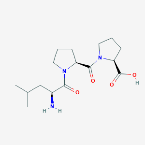 molecular formula C16H27N3O4 B047083 L-脯氨酸，1-(1-L-亮氨酰-L-脯氨酰)- CAS No. 121305-26-8
