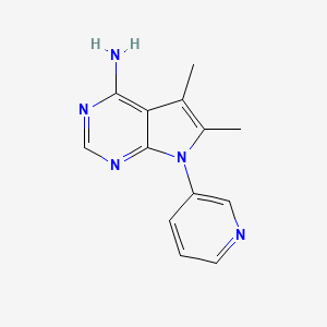 molecular formula C13H13N5 B4708375 5,6-dimethyl-7-(3-pyridinyl)-7H-pyrrolo[2,3-d]pyrimidin-4-amine 