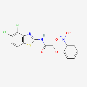 molecular formula C15H9Cl2N3O4S B4708376 N-(4,5-dichloro-1,3-benzothiazol-2-yl)-2-(2-nitrophenoxy)acetamide 