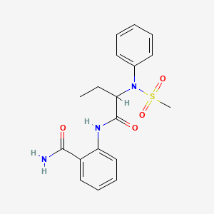 molecular formula C18H21N3O4S B4708400 2-({2-[(methylsulfonyl)(phenyl)amino]butanoyl}amino)benzamide 