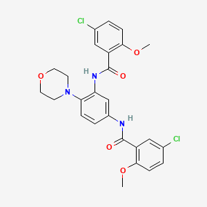 molecular formula C26H25Cl2N3O5 B4708401 N,N'-[4-(4-morpholinyl)-1,3-phenylene]bis(5-chloro-2-methoxybenzamide) 