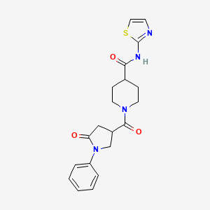 1-[(5-oxo-1-phenyl-3-pyrrolidinyl)carbonyl]-N-1,3-thiazol-2-yl-4-piperidinecarboxamide