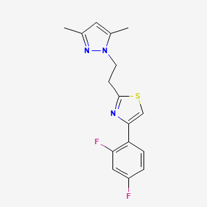 4-(2,4-difluorophenyl)-2-[2-(3,5-dimethyl-1H-pyrazol-1-yl)ethyl]-1,3-thiazole