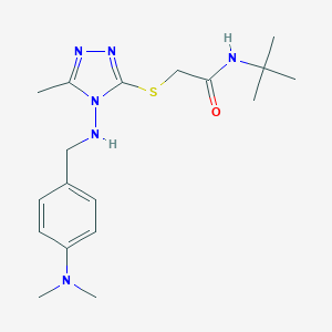 molecular formula C18H28N6OS B470846 N-tert-Butyl-2-[4-(4-dimethylamino-benzylamino)-5-methyl-4H-[1,2,4]triazol-3-ylsulfanyl]-acetamide CAS No. 700858-40-8