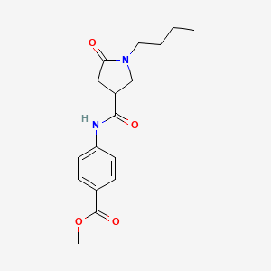 molecular formula C17H22N2O4 B4708470 methyl 4-{[(1-butyl-5-oxopyrrolidin-3-yl)carbonyl]amino}benzoate 